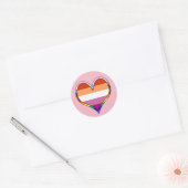 Lesbian Pride Heart Ronde Sticker (Envelop)