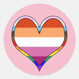 Lesbian Pride Heart Ronde Sticker