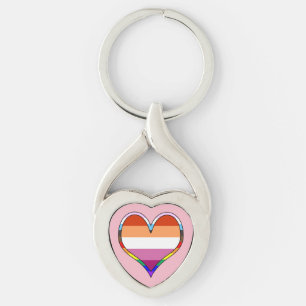 Lesbian Pride Heart Sleutelhanger