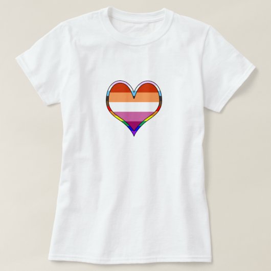Lesbian Pride Heart T-Shirt (Design voorkant)