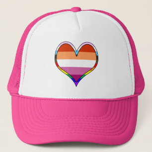 Lesbian Pride Heart Trucker Hat Pet
