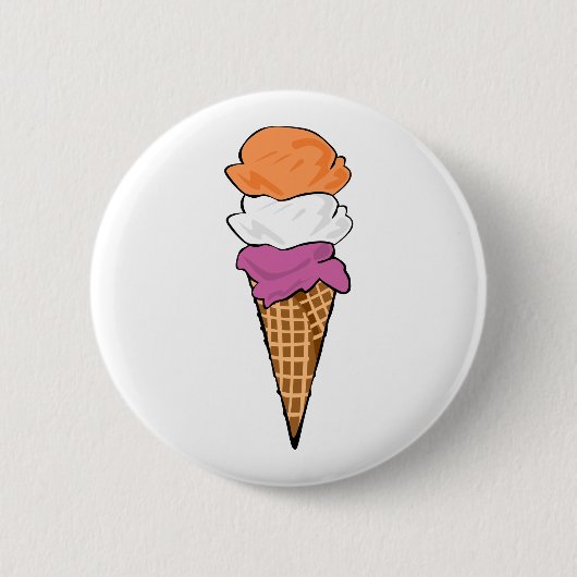 Lesbian Pride Ice Cream Ronde Button 5,7 Cm (Voorkant)