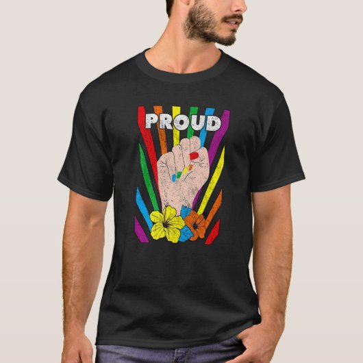 Lesbian Pride Lgbt Proud Fist Gay Bisexual Vrouwen T-shirt (Voorkant)