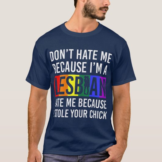 Lesbian Pride Merch Lesbow Love LGB CSD Rainbow T-shirt (Voorkant)