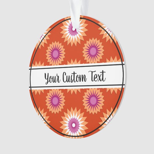 Lesbian pride oranje flower ornament (voorkant)