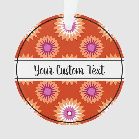 Lesbian pride oranje flower ornament (voorkant)