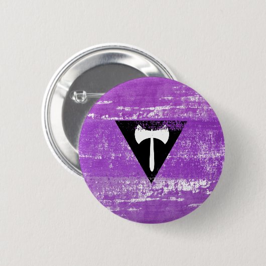 Lesbian Pride Paint (Labrys) Ronde Button 5,7 Cm (Voorkant /achterkant)