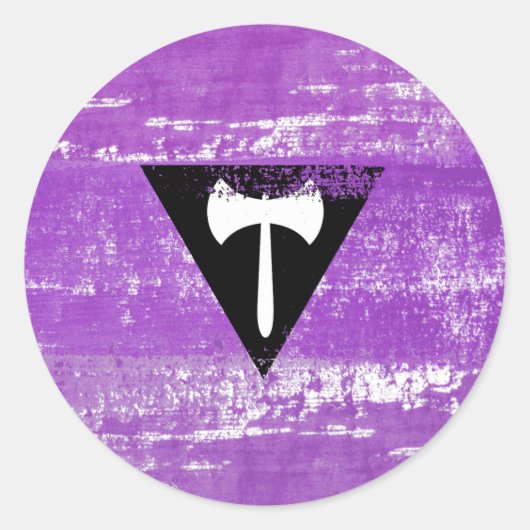 Lesbian Pride Paint (Labrys) Ronde Sticker (Voorkant)