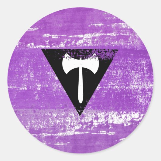 Lesbian Pride Paint (Labrys) Ronde Sticker (Voorkant)
