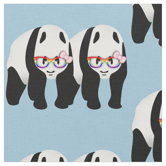 Lesbian Pride Pandas Stof (Close Up)