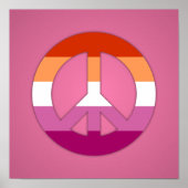 Lesbian pride peace sign poster (Voorkant)
