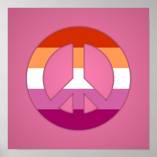 Lesbian pride peace sign poster (Voorkant)
