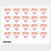 Lesbian Pride Pink Glitter Gradient Sparkle Hart Sticker (Vel)