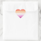 Lesbian Pride Pink Glitter Gradient Sparkle Hart Sticker (Tas)