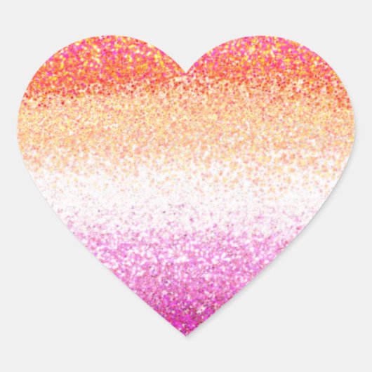 Lesbian Pride Pink Glitter Gradient Sparkle Hart Sticker (Voorkant)