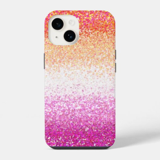 Lesbian Pride Pink Glitter Gradient Sparkle iPhone Hoesje (Achterkant)
