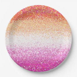 Lesbian Pride Pink Glitter Gradient Sparkle Papieren Bordje
