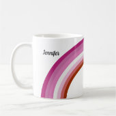 Lesbian Pride Pink Rainbow Flag Monogram Koffiemok (Links)