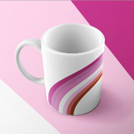 Lesbian Pride Pink Rainbow Flag Monogram Koffiemok
