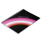 Lesbian Pride Rainbow Pink Flag Monogram Black Notitieboek (Linkerzijde)