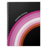 Lesbian Pride Rainbow Pink Flag Monogram Black Notitieboek (Voorkant)