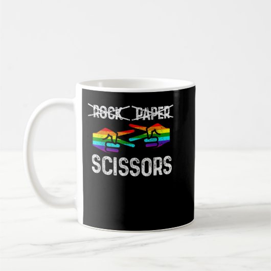 Lesbian Pride Rock Paper Scissors Funny LGBTQ Rain Koffiemok (Links)
