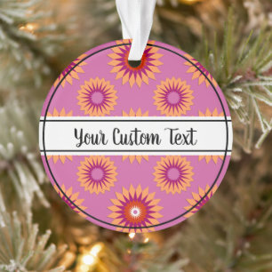 Lesbian pride roze bloempatroon ornament