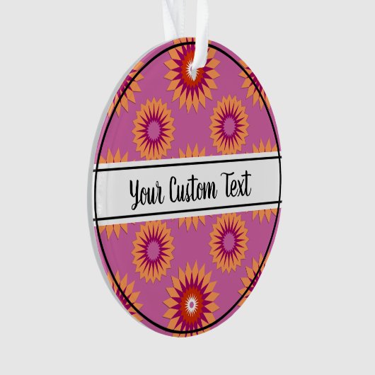 Lesbian pride roze bloempatroon ornament (voorkant)