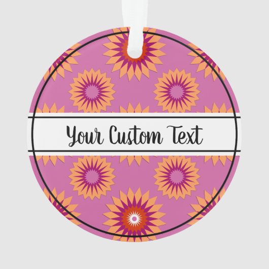 Lesbian pride roze bloempatroon ornament (achterkant)