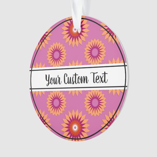 Lesbian pride roze bloempatroon ornament (voorkant)