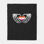 Lesbian Pride Skeleton Halloween WLW Gothic Heart  Fleece Deken (Voorkant)