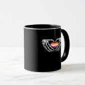Lesbian Pride Skeleton Halloween WLW Gothic Heart Mok (Voorkant rechts)