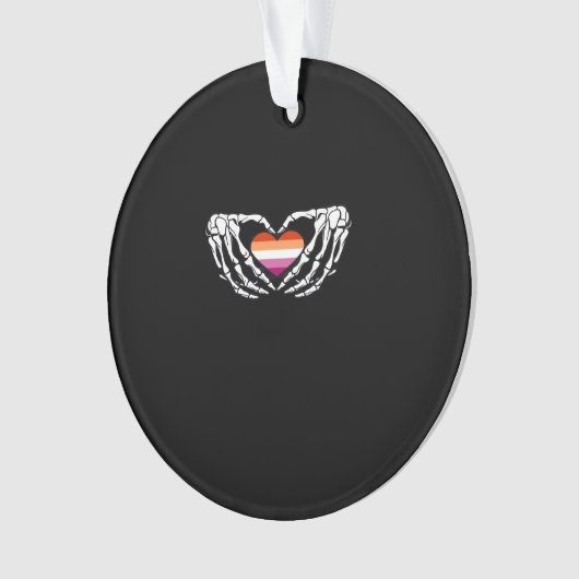 Lesbian Pride Skeleton Halloween WLW Gothic Heart  Ornament (voorkant)