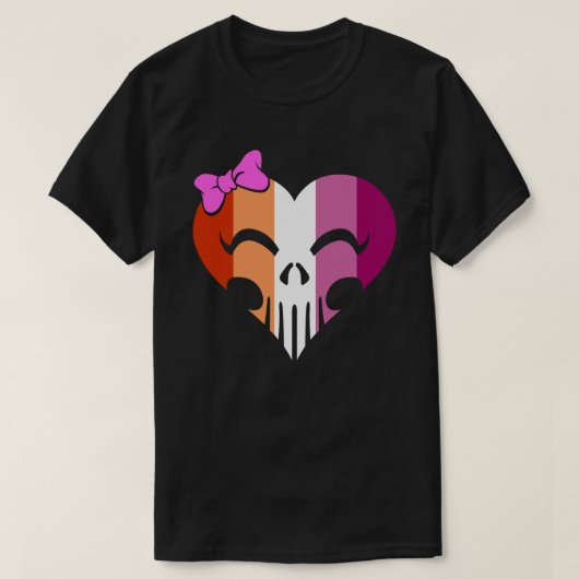 Lesbian Pride Skully Unisex T-shirt (Design voorkant)