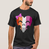 Lesbian Pride Skully Unisex T-shirt (Voorkant)