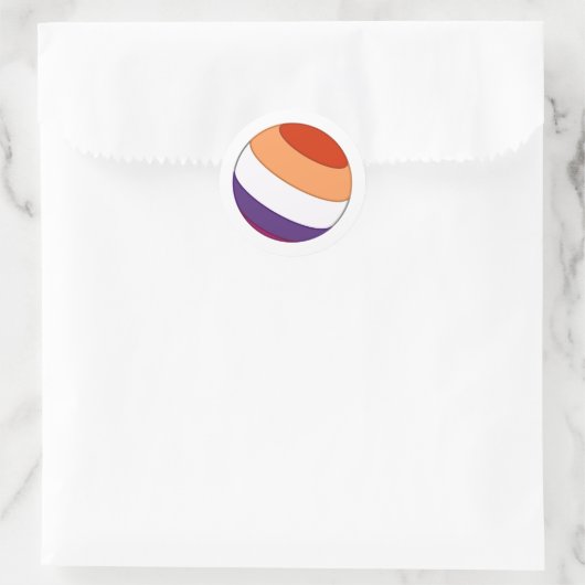 Lesbian Pride Sphere Ronde Sticker (Tas)