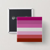 LESBIAN PRIDE STRIPES VIERKANTE BUTTON 5,1 CM (Voorkant /achterkant)