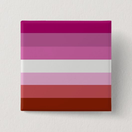 LESBIAN PRIDE STRIPES VIERKANTE BUTTON 5,1 CM (Voorkant)