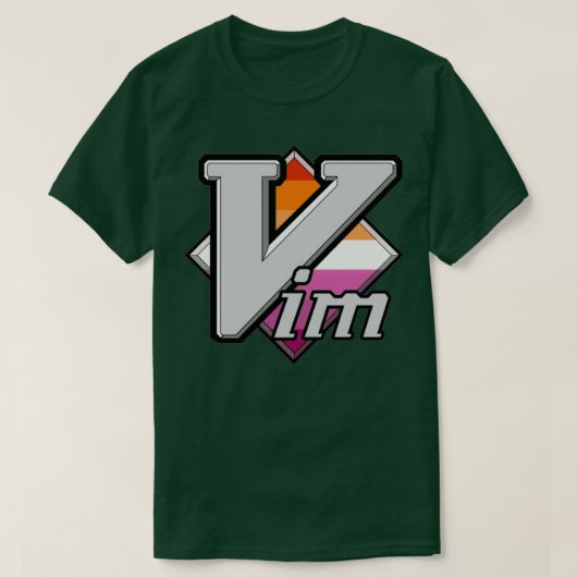 Lesbian Pride Vim Logo T-shirt (Design voorkant)