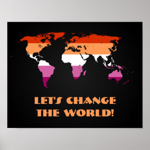 Lesbian pride wereldkaart poster