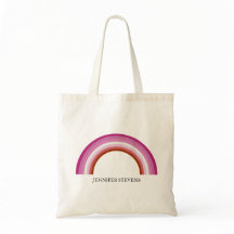 Lesbian Rainbow Pink Pride Flag Monogram