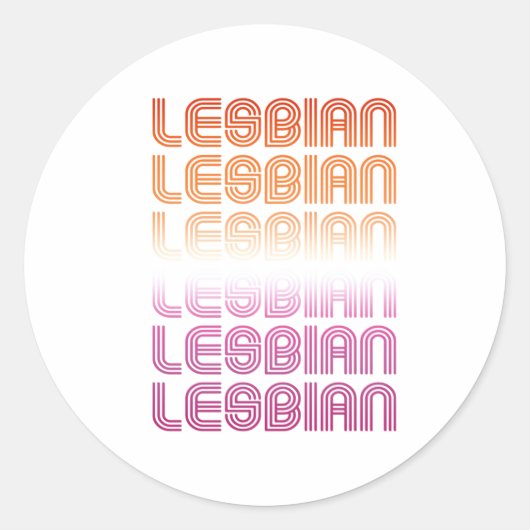 Lesbian Retro Pattern Design Ronde Sticker (Voorkant)