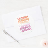 Lesbian Retro Pattern Design Ronde Sticker (Envelop)