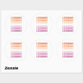 Lesbian Retro Pattern Design Ronde Sticker (Vel)