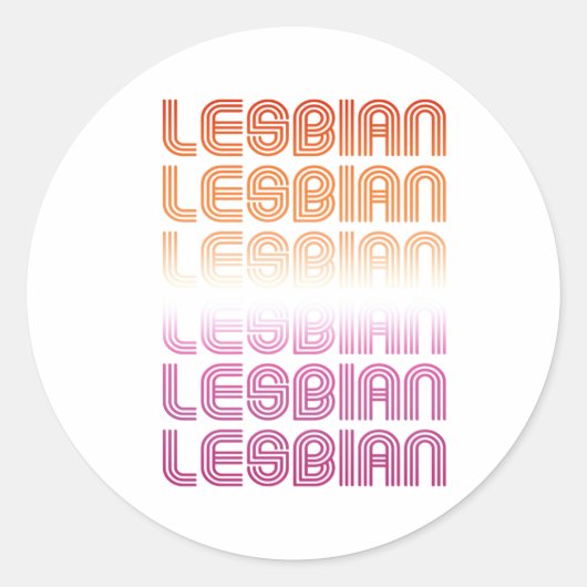 Lesbian Retro Pattern Design Ronde Sticker (Voorkant)