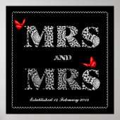 Lesbian Same Gender Wedding Gift Lace Word Art Poster (Voorkant)