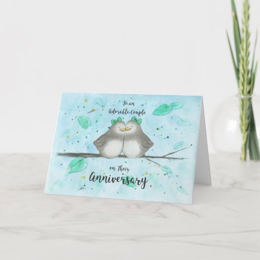 Lesbian Schattig Couple Jubileum Cute Lovevogels Kaart (Voorkant)