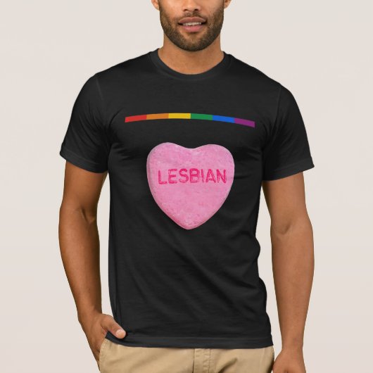 Lesbian Snoep Heart T-shirt (Voorkant)