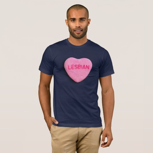 Lesbian Snoep Heart T-shirt (Voorkant volledig)