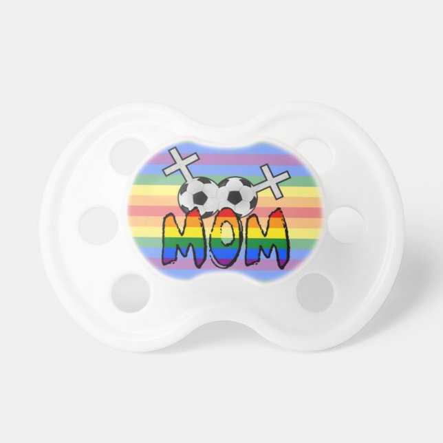 Lesbian Soccer Mam (met regenboog) Speen (Voorkant)